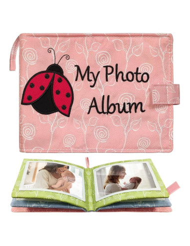 Álbum de fotos de tela suave amzoya para bebés 4x6 Rosa