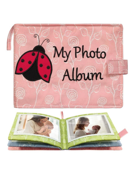 Álbum de fotos de tela suave amzoya para bebés 4x6 Rosa