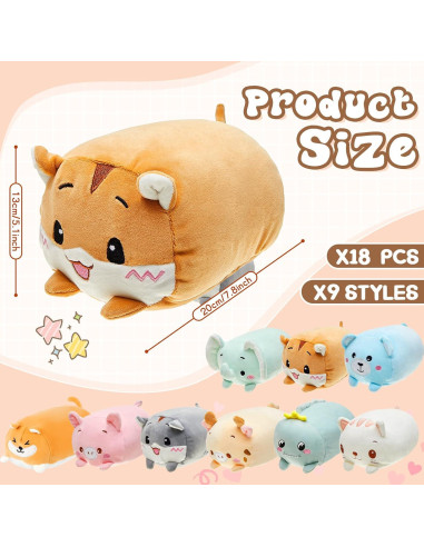 18 Juguetes de Peluche Animales Leitee 20 cm Suaves y Lindos