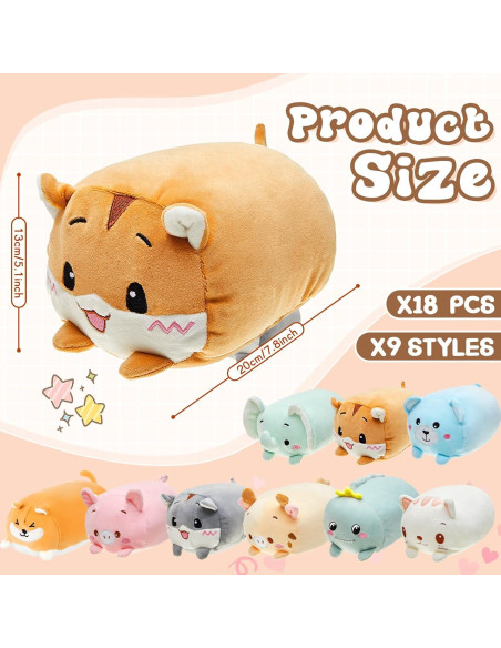 18 Juguetes de Peluche Animales Leitee 20 cm Suaves y Lindos