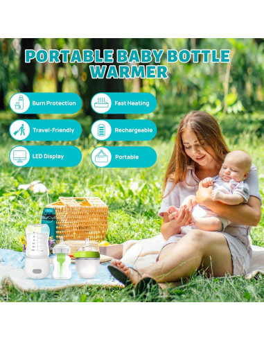 Calentador de Botellas Portátil 9000mAh BPA Free para Bebés
