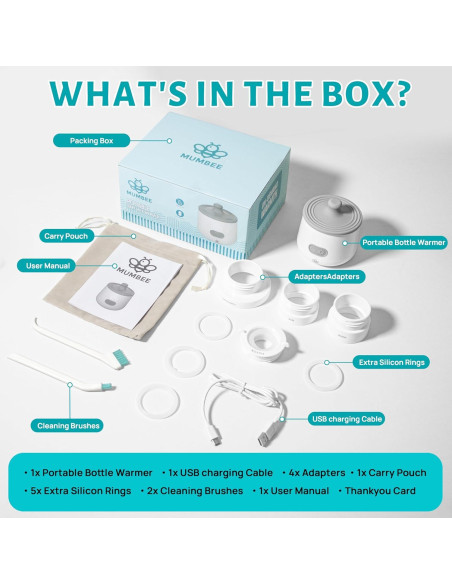 Calentador de Botellas Portátil 9000mAh BPA Free para Bebés