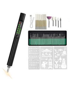 Bolígrafo de Grabado Eléctrico HooYan con Luz LED y 40 Piezas