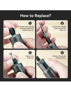 Kit de Herramienta Rotativa Inalámbrica Creality 23 Piezas 6 Velocidades 2