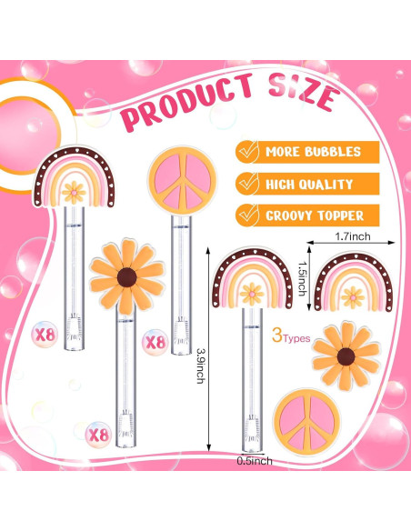 24 Varitas de Burbuja Mini Groovy Seenelling - Fiesta Niños