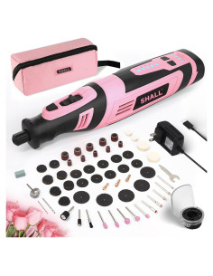 Herramienta Rotativa Sin Cable SHALL 8V Rosa 121 Accesorios