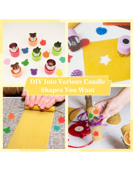 Kit de Velas de Cera de Abeja Aottom - 24 Piezas DIY Kit de Velas de Cera de Abeja Aottom - 24 Piezas DIY