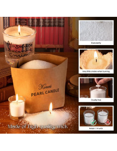 Kit de Fabricación de Velas Perladas KONNI 300 g con 15 Mechas 2