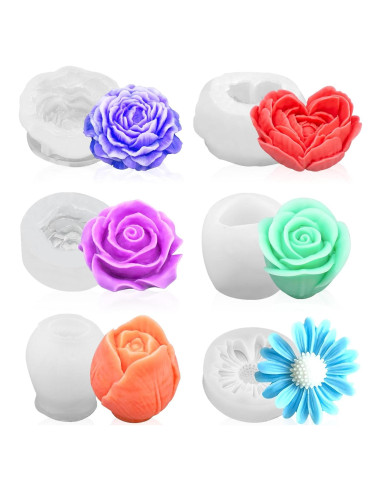 Conjunto de 6 Moldes de Silicona para Velas MUXIUNT