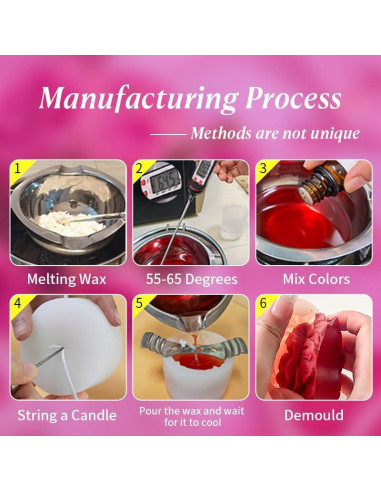 Conjunto de 6 Moldes de Silicona para Velas MUXIUNT