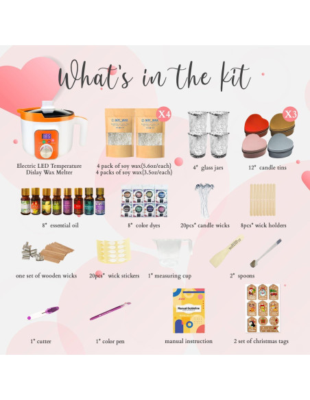 Kit de Fabricación de Velas Ksedcon 1kg con Olla Eléctrica