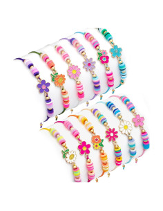 12 Pulseras Ajustables de Flores KELENO para Niñas
