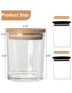 Paquete de 15 Tarros de Vela CONNOO 198g con Tapas de Bambú 2