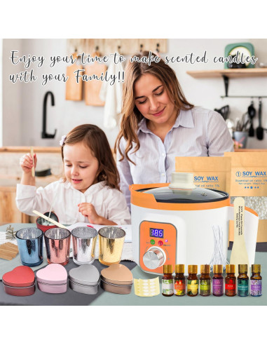 Kit de Fabricación de Velas Ksedcon 1kg con Olla Eléctrica