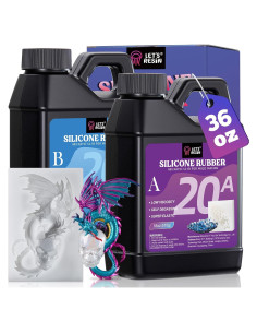 Kit de Moldes de Silicona Let's Resin 1.02kg 36oz 20A Transparente