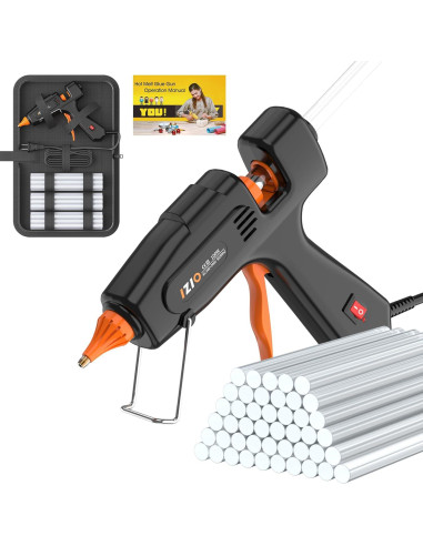 Pistola de Silicona Caliente IZIO 100W con 21 Barras 11.1mm