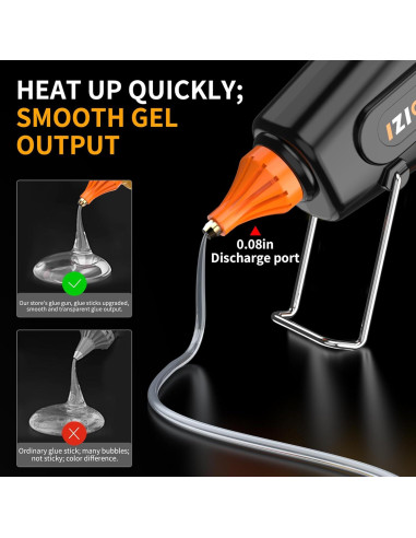 Pistola de Silicona Caliente IZIO 100W con 21 Barras 11.1mm