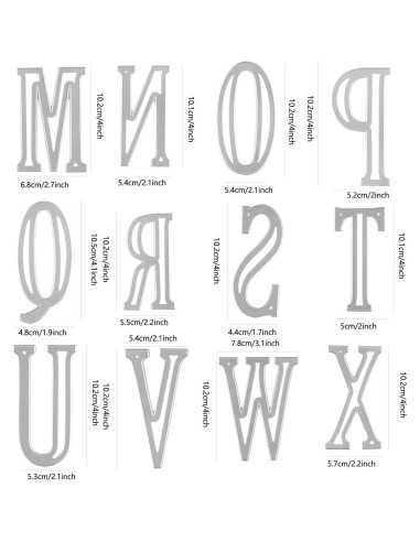 Troqueles de Corte 26 Letras Mayúsculas Briartw 10cm