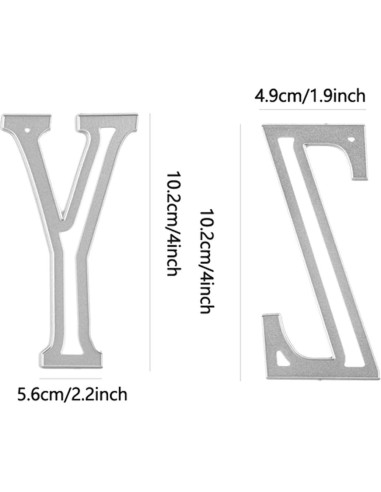 Troqueles de Corte 26 Letras Mayúsculas Briartw 10cm