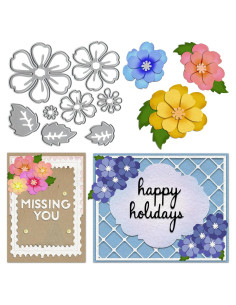 Troqueles de Flores y Hojas Hying para Scrapbooking 15x7cm