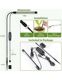 Lámpara de Crecimiento Juhefa 6000K LED para Plantas de Interior 2