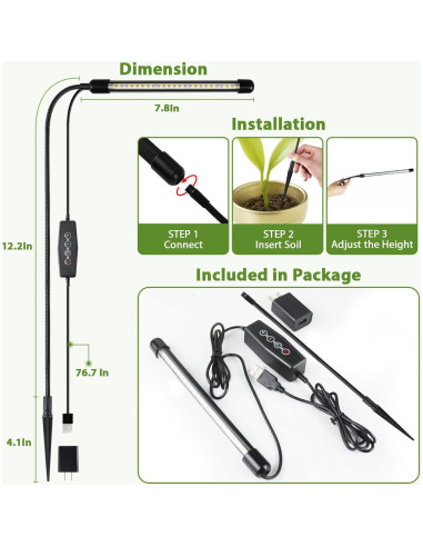 Lámpara de Crecimiento Juhefa 6000K LED para Plantas de Interior