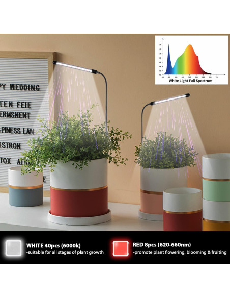 Lámpara de Crecimiento Juhefa 6000K LED para Plantas de Interior