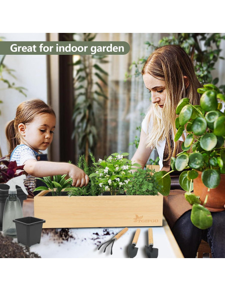 Kit de Jardín de Hierbas TGIFGO con 17 Herramientas y Macetas