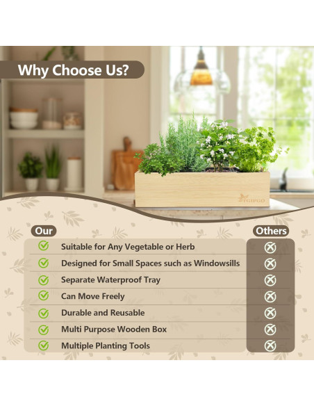 Kit de Jardín de Hierbas TGIFGO con 17 Herramientas y Macetas