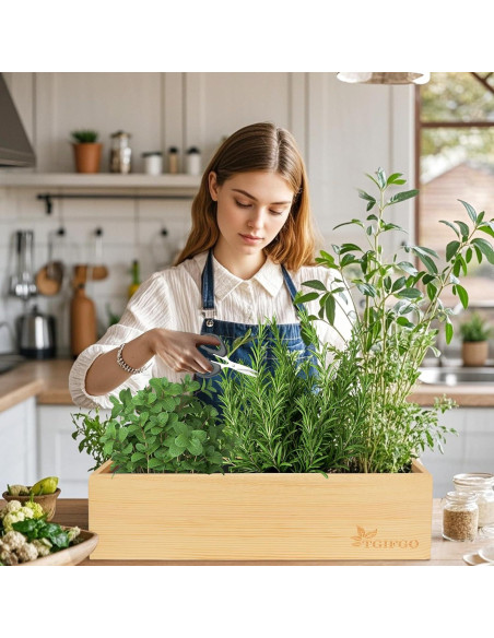Kit de Jardín de Hierbas TGIFGO con 17 Herramientas y Macetas