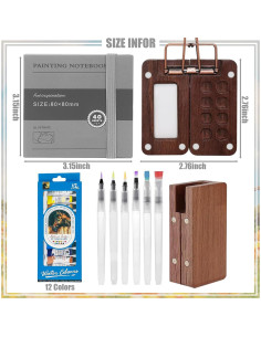 Set de Acuarelas Portátil Tobios con 12 Colores y Pinceles 2