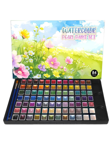 Set de Pintura Acuarela Metálica YZYBFUQ 84 Colores 2ml