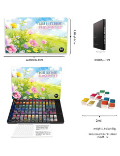 Set de Pintura Acuarela Metálica YZYBFUQ 84 Colores 2ml 2