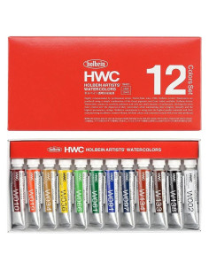 Juego de Acuarelas Holbein 12 Tubos 5ml Colores Surtidos