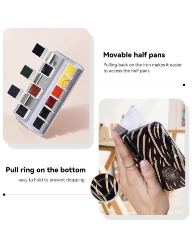 Juego de Acuarelas Paul Rubens 12 Colores Vibrantes Portátil