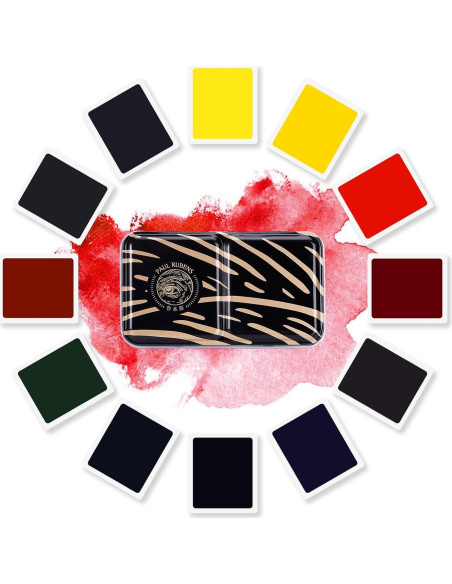 Juego de Acuarelas Paul Rubens 12 Colores Vibrantes Portátil