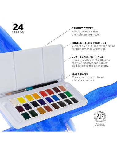 Set de Acuarelas Daler Rowney Aquafine 24 Colores Viaje