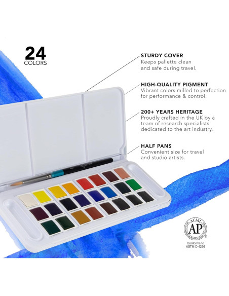 Set de Acuarelas Daler Rowney Aquafine 24 Colores Viaje