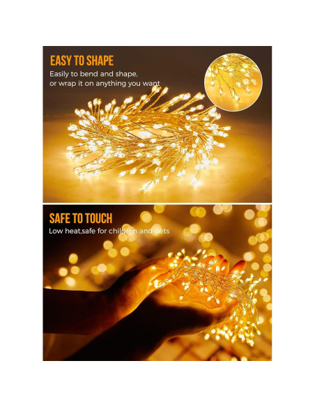 Luces de Cadena Solares Brightown 2.99m 120 LED IP65 Blanco Cálido