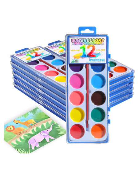 Set de Pintura Acuarela JIANERSHE 12 Colores Lavables 0.79kg