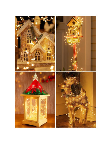 Luces de Cadena Solares Brightown 2.99m 120 LED IP65 Blanco Cálido