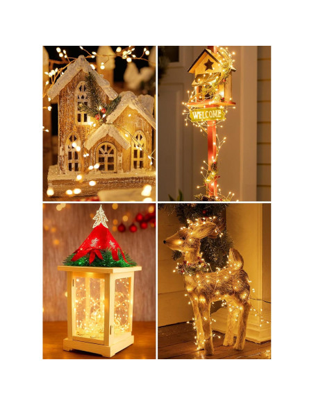 Luces de Cadena Solares Brightown 2.99m 120 LED IP65 Blanco Cálido