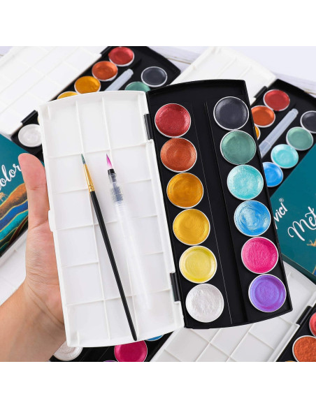 Conjunto de Acuarelas Metálicas Brillantes Dyvicl - 12 Colores Conjunto de Acuarelas Metálicas Brillantes Dyvicl - 12 Colores