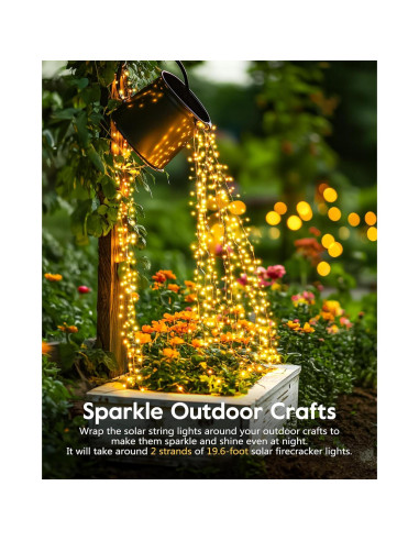 Luces de Cadena Solares Brightown 2.99m 120 LED IP65 Blanco Cálido