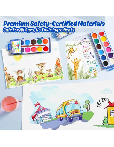 Set de Pintura Acuarela JIANERSHE 12 Colores Lavables 0.79kg