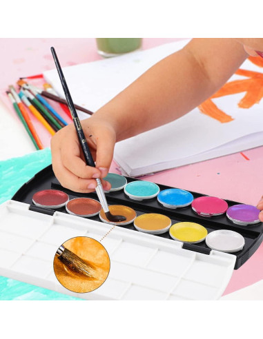 Conjunto de Acuarelas Metálicas Brillantes Dyvicl - 12 Colores