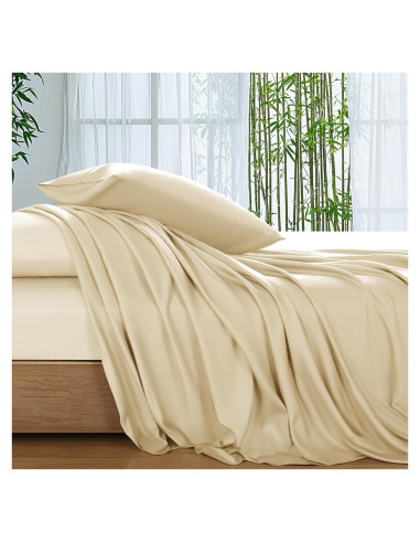Sábanas Completo SONORO KATE 100% Viscosa Bambú Beige