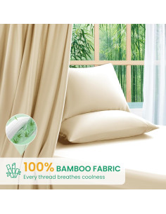 Sábanas Completo SONORO KATE 100% Viscosa Bambú Beige 2