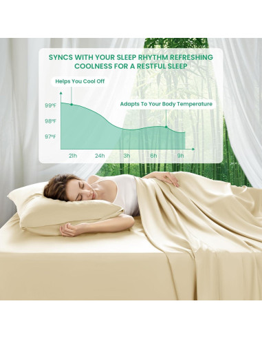 Sábanas Completo SONORO KATE 100% Viscosa Bambú Beige