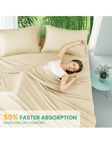 Sábanas Completo SONORO KATE 100% Viscosa Bambú Beige